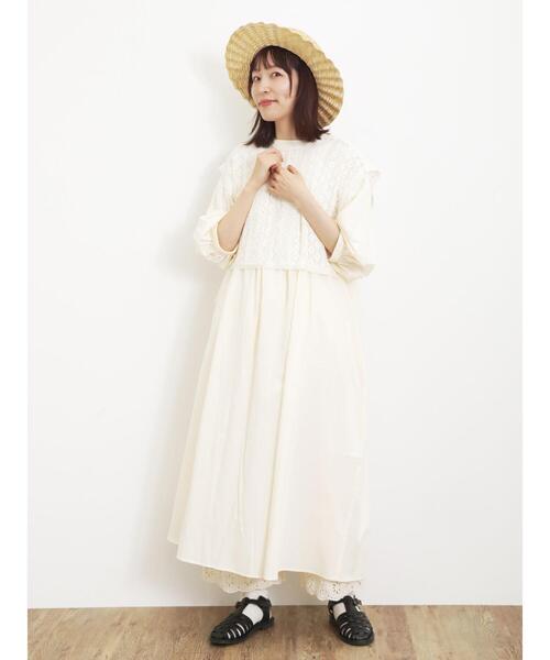 Samansa Mos2(サマンサ モスモス)の「【Sサイズ / WEB限定】レースベストSET前後着ワンピース(ワンピース・レディース・ラベンダー/キナリ/ブラック/ベージュ・M/S)」の2枚目の写真