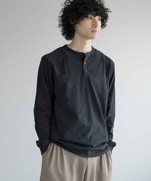 aimoha（アイモハ）の「aimoha men CLASSIC HENLEY LONG SLEEVE（Tシャツ/カットソー・メンズ・グレー/ブラック/ホワイト/ダークグレー/ネイビー・LARGE/X-LARGE/XX-LARGE/XXX-LARGE）」の7枚目の写真