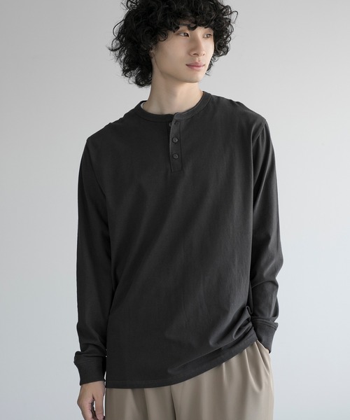 aimoha（アイモハ）の「aimoha men CLASSIC HENLEY LONG SLEEVE（Tシャツ/カットソー・メンズ・グレー/ブラック/ホワイト/ダークグレー/ネイビー・LARGE/X-LARGE/XX-LARGE/XXX-LARGE）」の11枚目の写真