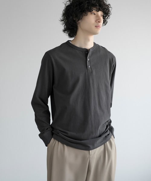 aimoha（アイモハ）の「aimoha men CLASSIC HENLEY LONG SLEEVE（Tシャツ/カットソー・メンズ・グレー/ブラック/ホワイト/ダークグレー/ネイビー・LARGE/X-LARGE/XX-LARGE/XXX-LARGE）」の12枚目の写真