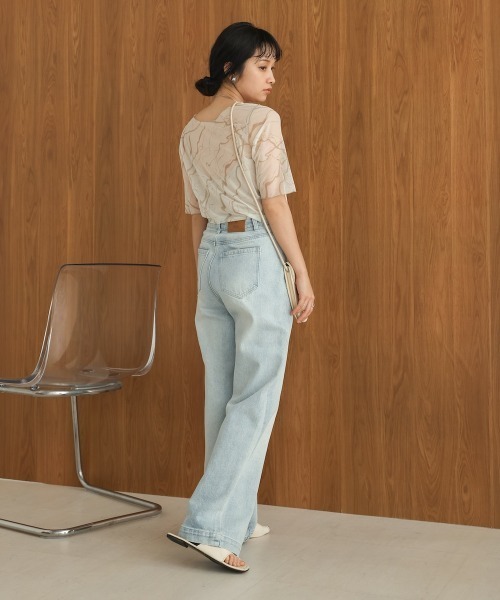 Bab（バブ）の「前後2WAYマーブルシアーメッシュトップス（Tシャツ/カットソー・レディース・ベージュ/モカ/アイボリー・FREE）」の7枚目の写真