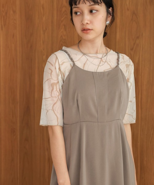 Bab（バブ）の「前後2WAYマーブルシアーメッシュトップス（Tシャツ/カットソー・レディース・ベージュ/モカ/アイボリー・FREE）」の14枚目の写真