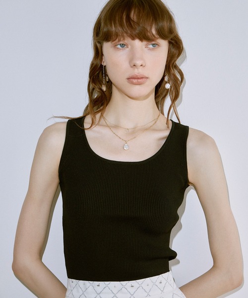 EIMY ISTOIRE（エイミーイストワール）の「リブタンクトップ（タンクトップ・レディース・ホワイト/ラベンダー/グレー/レッド/ネイビー/ブラック・F）」の11枚目の写真