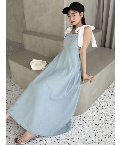 dazzlin（ダズリン）の「ショルダーリボンアソートワンピース（ワンピース・レディース・ブルー/インディゴブルー/ピンク・SMALL/MEDIUM）」の9枚目の写真