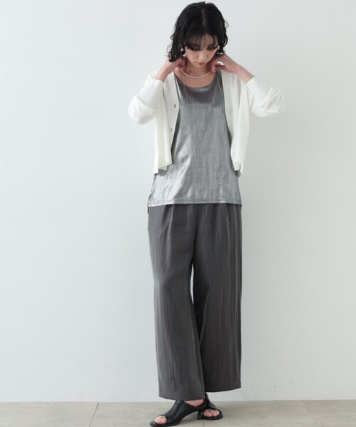 GALLEST（ギャレスト）の「◆リラックスVカーディガン（カーディガン/ボレロ・レディース・ライトグリーン/ブラック/ライトグレー/オフホワイト・38）」の5枚目の写真