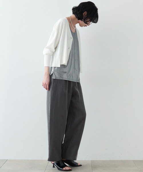 GALLEST（ギャレスト）の「◆リラックスVカーディガン（カーディガン/ボレロ・レディース・ライトグリーン/ブラック/ライトグレー/オフホワイト・38）」の6枚目の写真