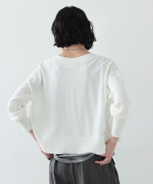 GALLEST（ギャレスト）の「◆リラックスVカーディガン（カーディガン/ボレロ・レディース・ライトグリーン/ブラック/ライトグレー/オフホワイト・38）」の8枚目の写真