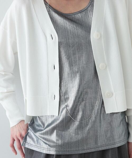 GALLEST（ギャレスト）の「◆リラックスVカーディガン（カーディガン/ボレロ・レディース・ライトグリーン/ブラック/ライトグレー/オフホワイト・38）」の9枚目の写真