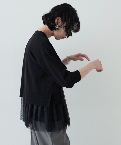 GALLEST（ギャレスト）の「◆リラックスVカーディガン（カーディガン/ボレロ・レディース・ライトグリーン/ブラック/ライトグレー/オフホワイト・38）」の22枚目の写真