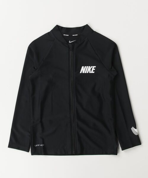 NIKE（ナイキ）の「NIKE/ナイキ キッズ UVケア ラッシュガード 3DスウッシュL/Sハイドロガード NESSE829（ラッシュガード・キッズ・ブラック・130cm/140cm/150cm/160cm）」の9枚目の写真