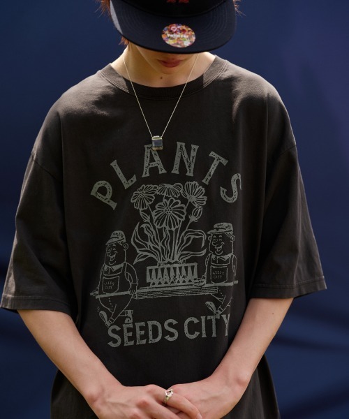 rehacer（レアセル）の「rehacer : Plant Company Fade CS / プラント カンパニー フェイド カットソー（Tシャツ/カットソー・メンズ・スミクロ/アイボリー/ネイビー・LARGE/X-LARGE/SMALL/MEDIUM）」の2枚目の写真