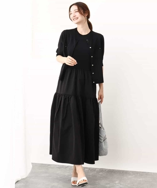 MK MICHEL KLEIN（エムケーミッシェルクラン）の「メタル釦ディティール半袖ニットカーディガン（ニット/セーター・レディース・ブルーグリーン/ブラック/ライトブラウン・38）」の10枚目の写真