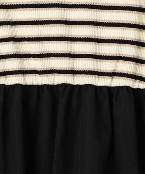 green label relaxing（グリーンレーベルリラクシング）の「TJ ワッフルボーダー×スカート ノースリーブ ワンピース  / キッズ  100cm-130cm（ワンピース・キッズ・ブラック/ブラウン・130cm/120cm/100cm/110cm）」の8枚目の写真