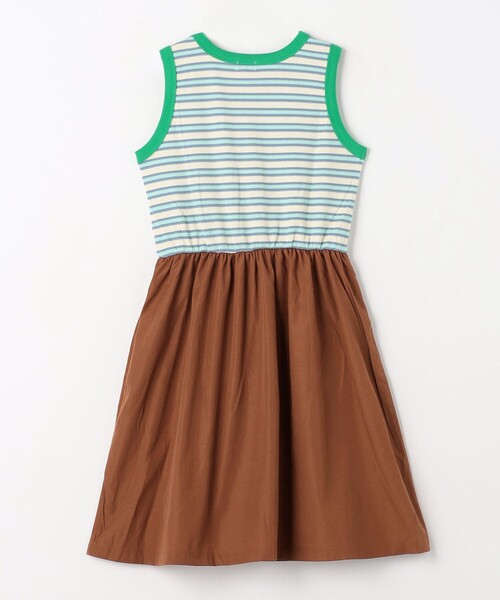 green label relaxing（グリーンレーベルリラクシング）の「TJ ワッフルボーダー×スカート ノースリーブ ワンピース  / キッズ  100cm-130cm（ワンピース・キッズ・ブラック/ブラウン・130cm/120cm/100cm/110cm）」の10枚目の写真