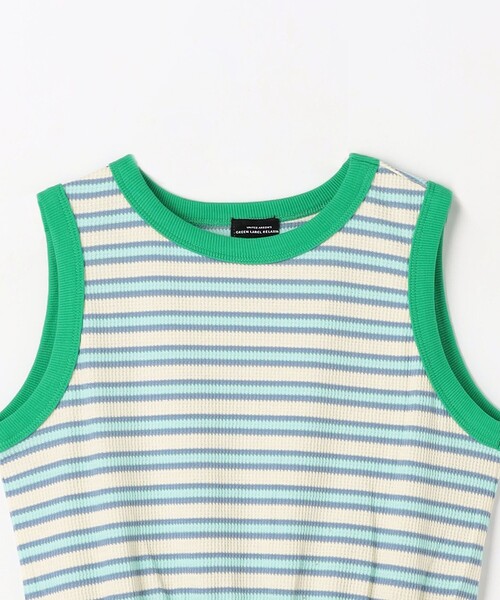 green label relaxing（グリーンレーベルリラクシング）の「TJ ワッフルボーダー×スカート ノースリーブ ワンピース  / キッズ  100cm-130cm（ワンピース・キッズ・ブラック/ブラウン・130cm/120cm/100cm/110cm）」の11枚目の写真