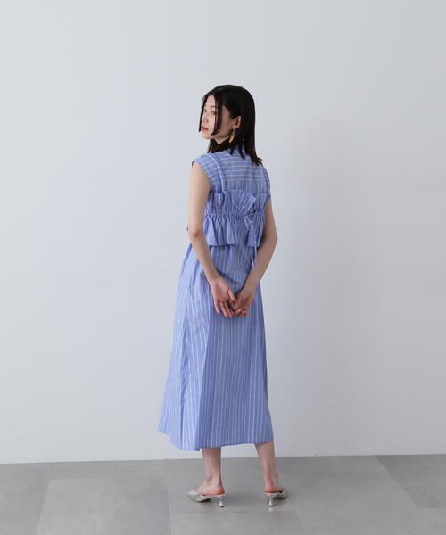 N.(N. Natural Beauty Basic)(エヌエヌナチュラルビューティーベーシック)の「◆ラッフルバンドゥ付きシャツワンピース(シャツワンピース・レディース・ブルー系その他/ホワイト系その他・MEDIUM)」の16枚目の写真