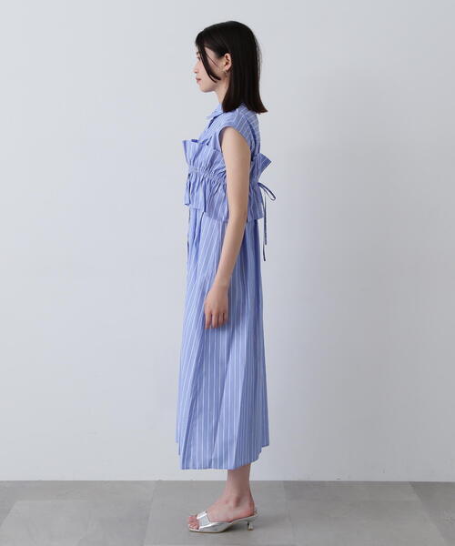 N.(N. Natural Beauty Basic)(エヌエヌナチュラルビューティーベーシック)の「◆ラッフルバンドゥ付きシャツワンピース(シャツワンピース・レディース・ブルー系その他/ホワイト系その他・MEDIUM)」の20枚目の写真