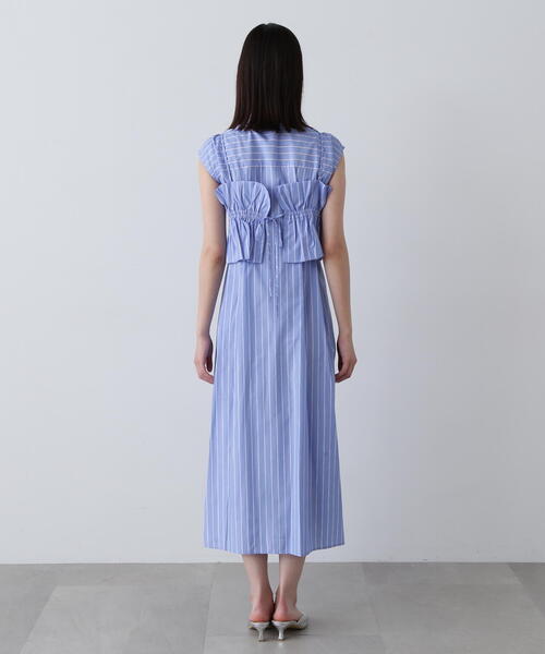 N.(N. Natural Beauty Basic)(エヌエヌナチュラルビューティーベーシック)の「◆ラッフルバンドゥ付きシャツワンピース(シャツワンピース・レディース・ブルー系その他/ホワイト系その他・MEDIUM)」の21枚目の写真