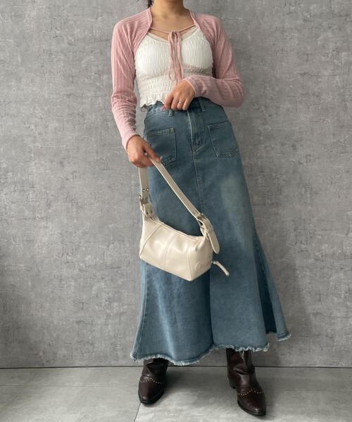 dispark（ディスパーク）の「DISPARK/カップ付きシャーリングフリルキャミソール（キャミソール・レディース・ブラック/ホワイト・FREE）」の6枚目の写真