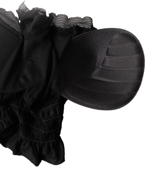 dispark（ディスパーク）の「DISPARK/カップ付きシャーリングフリルキャミソール（キャミソール・レディース・ブラック/ホワイト・FREE）」の12枚目の写真