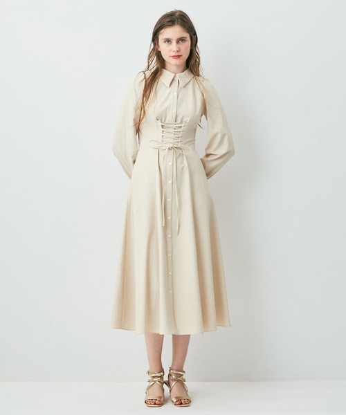 DEICY（デイシー）の「レースアップフレアワンピース（ワンピース・レディース・ベージュ/ライトベージュ/ライトブルー・FREE）」の22枚目の写真