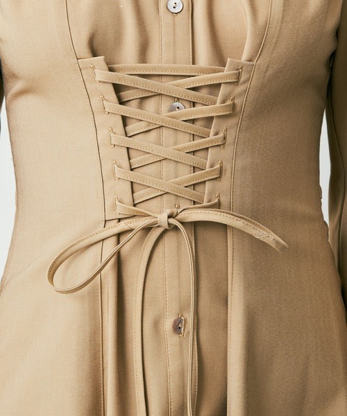 DEICY（デイシー）の「レースアップフレアワンピース（ワンピース・レディース・ベージュ/ライトベージュ/ライトブルー・FREE）」の15枚目の写真