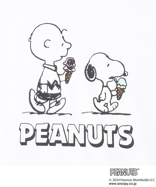 PEANUTS(ピーナッツ)の「◆【PEANUTS】プリントゆるTシャツ(Tシャツ/カットソー・キッズ・サックスブルー/ブラック/パープル/オフホワイト・12/11/13/14)」の7枚目の写真