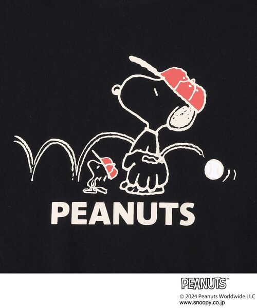 PEANUTS(ピーナッツ)の「◆【PEANUTS】プリントゆるTシャツ(Tシャツ/カットソー・キッズ・サックスブルー/ブラック/パープル/オフホワイト・12/11/13/14)」の6枚目の写真