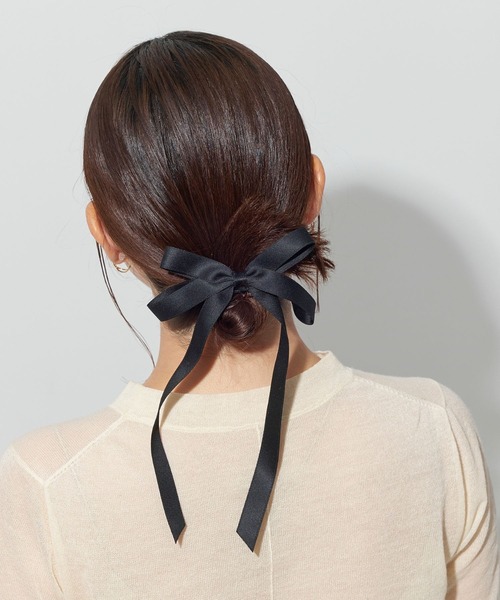 Phoebe（フィービィー）の「クラシックリボンヘアゴム（ヘアゴム・レディース・ブラック・FREE）」の5枚目の写真