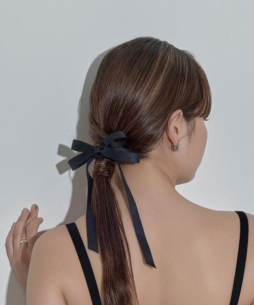Phoebe（フィービィー）の「クラシックリボンヘアゴム（ヘアゴム・レディース・ブラック・FREE）」の8枚目の写真