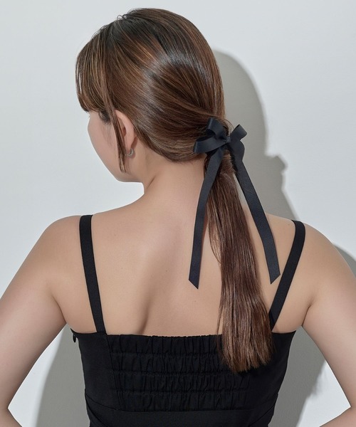 Phoebe（フィービィー）の「クラシックリボンヘアゴム（ヘアゴム・レディース・ブラック・FREE）」の6枚目の写真