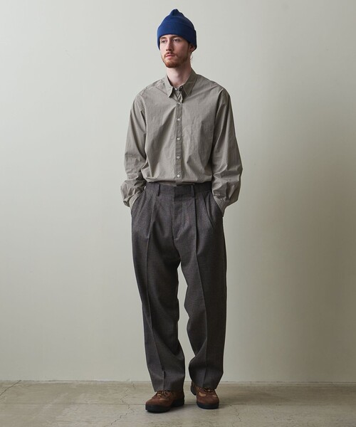 Steven Alan（スティーブンアラン）の「＜Steven Alan＞ コンパクトヤーン チェック リバースシーム シャツ -LOOSE（シャツ/ブラウス・メンズ・ダークグレー/ホワイト/オリーブ・S/M/L/XL）」の13枚目の写真