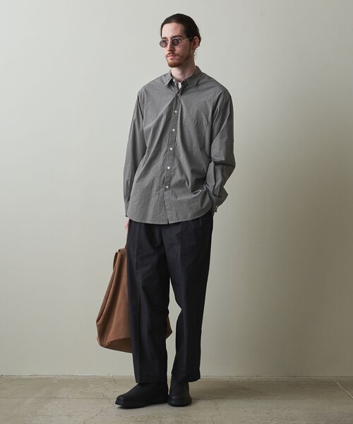 Steven Alan（スティーブンアラン）の「＜Steven Alan＞ コンパクトヤーン チェック リバースシーム シャツ -LOOSE（シャツ/ブラウス・メンズ・ダークグレー/ホワイト/オリーブ・S/M/L/XL）」の10枚目の写真