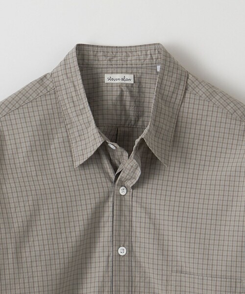 Steven Alan（スティーブンアラン）の「＜Steven Alan＞ コンパクトヤーン チェック リバースシーム シャツ -LOOSE（シャツ/ブラウス・メンズ・ダークグレー/ホワイト/オリーブ・S/M/L/XL）」の21枚目の写真