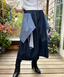 AVIE | ペプラムデザインデニムキュロットパンツ(デニムパンツ)