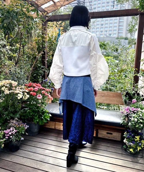 AVIE（アビィ）の「ペプラムデザインデニムキュロットパンツ（デニムパンツ・レディース・インディゴブルー・38）」の9枚目の写真