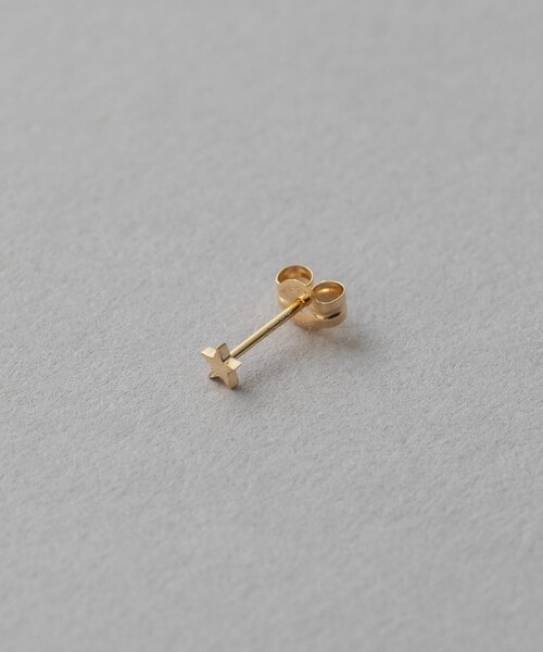 ete（エテ）の「○[ピース] K10YG スター ピアス（ピアス（片耳用