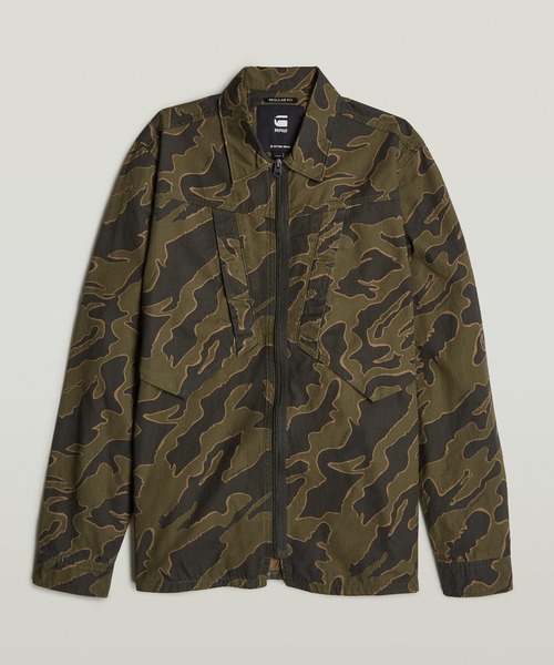 G-STAR(ジースター)の「Slant Pocket Regular Shirt/デザインポケットカモフラジップシャツジャケット(シャツ/ブラウス・メンズ・カモフラージュ・SMALL/MEDIUM/LARGE)」の1枚目の写真