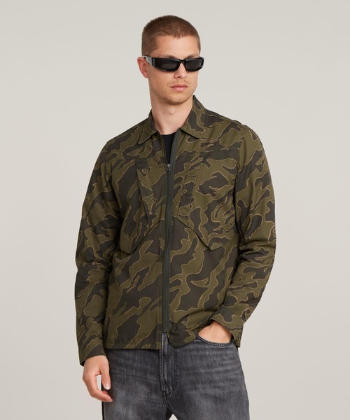 G-STAR(ジースター)の「Slant Pocket Regular Shirt/デザインポケットカモフラジップシャツジャケット(シャツ/ブラウス・メンズ・カモフラージュ・SMALL/MEDIUM/LARGE)」の2枚目の写真