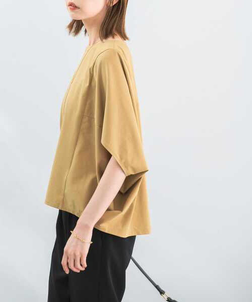 セール】ボートネック5分袖ドルマンプルオーバー（Tシャツ/カットソー