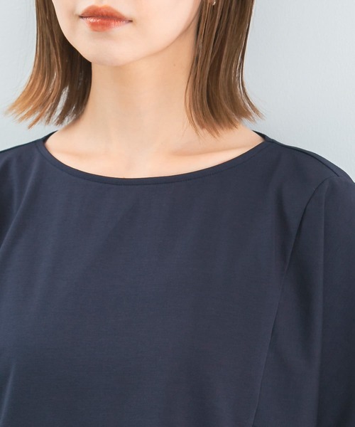 URBAN RESEARCH ROSSO WOMEN（アーバンリサーチ　ロッソ）の「ボートネック5分袖ドルマンプルオーバー（Tシャツ/カットソー・レディース・ベージュ/ネイビー/グレー/ホワイト・FREE）」の12枚目の写真