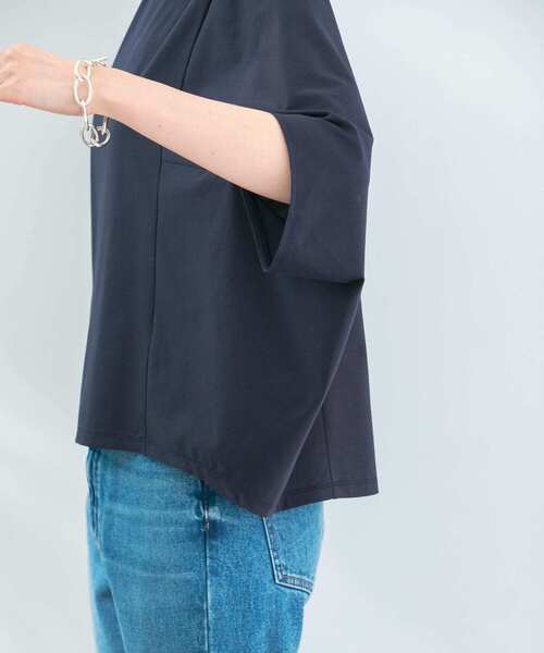 セール】ボートネック5分袖ドルマンプルオーバー（Tシャツ