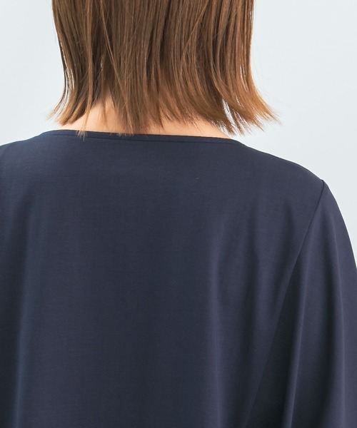 URBAN RESEARCH ROSSO WOMEN（アーバンリサーチ　ロッソ）の「ボートネック5分袖ドルマンプルオーバー（Tシャツ/カットソー・レディース・ベージュ/ネイビー/グレー/ホワイト・FREE）」の17枚目の写真