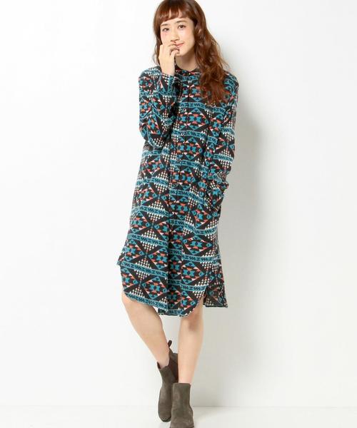 Another Edition（アナザーエディション）の「Another Edition×binduネルネイティブワンピース/BCAE×bindu NEL NTV OP◆（ワンピース・レディース・ブラウン/ネイビー・フリー）」の2枚目の写真