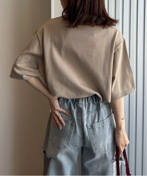 U.S. POLO ASSN.(ユーエスポロアッスン)の「<U.S.POLO ASSN.> ワンポイント刺繍半袖ニットポロシャツ(ニット/セーター・レディース・ネイビー系/ベージュ系その他/オフホワイト/ベージュ/ネイビー/ブラック・M)」の10枚目の写真
