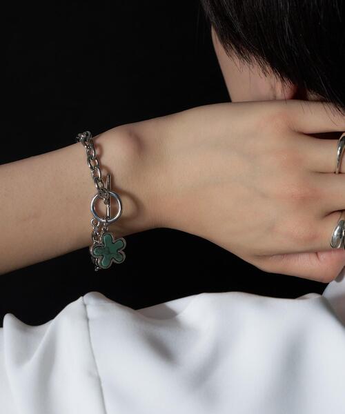 WEGO（ウィゴー）の「WEGO/変型ストーンブレス（ブレスレット・メンズ・レッド/ブラック系その他/グリーン・FREE）」の8枚目の写真