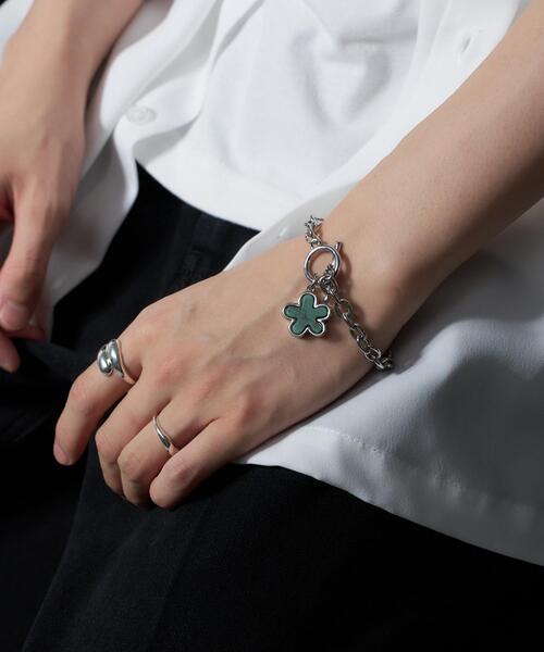 WEGO（ウィゴー）の「WEGO/変型ストーンブレス（ブレスレット・メンズ・レッド/ブラック系その他/グリーン・FREE）」の11枚目の写真