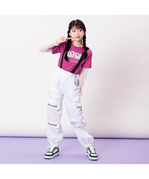 algy（アルジー）の「【ACTIVE】サス付きカーゴパンツ（カーゴパンツ・キッズ・オフホワイト/ブラック・XX-SMALL/X-SMALL/MEDIUM/SMALL）」の3枚目の写真