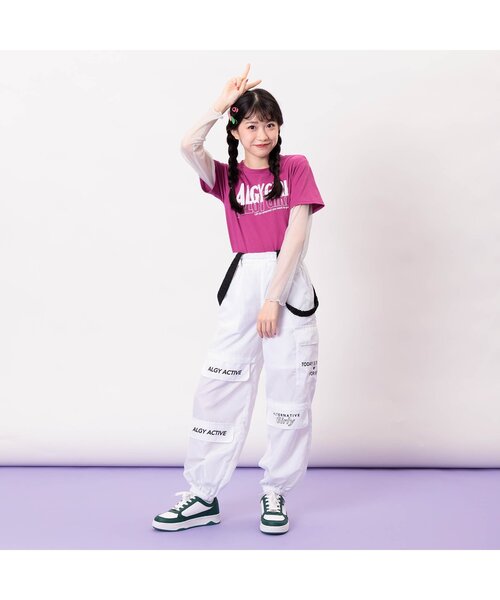 algy（アルジー）の「【ACTIVE】サス付きカーゴパンツ（カーゴパンツ・キッズ・オフホワイト/ブラック・XX-SMALL/X-SMALL/MEDIUM/SMALL）」の4枚目の写真