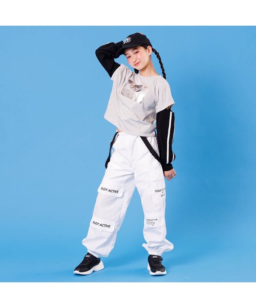 algy（アルジー）の「【ACTIVE】サス付きカーゴパンツ（カーゴパンツ・キッズ・オフホワイト/ブラック・XX-SMALL/X-SMALL/MEDIUM/SMALL）」の7枚目の写真